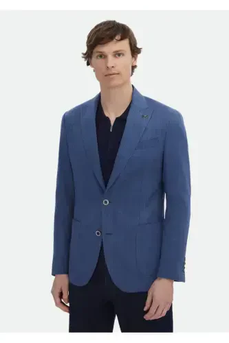 Индиго нақшли Zeroweight Slim Fit пахта аралашмасидан тикилган куртка - 1