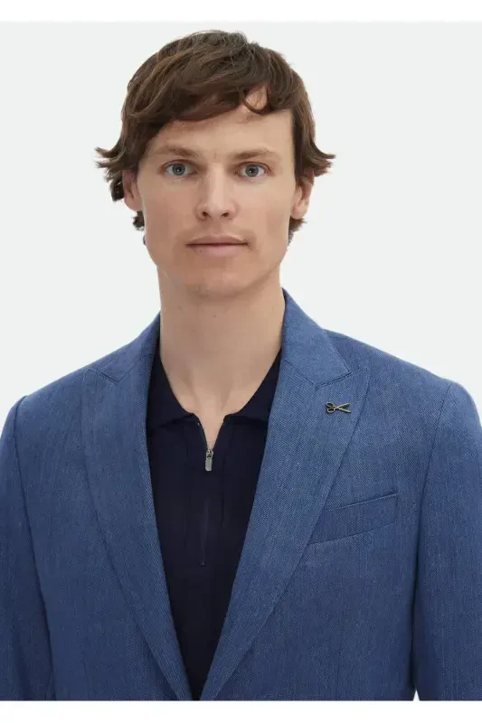 Индиго нақшли Zeroweight Slim Fit пахта аралашмасидан тикилган куртка - 3