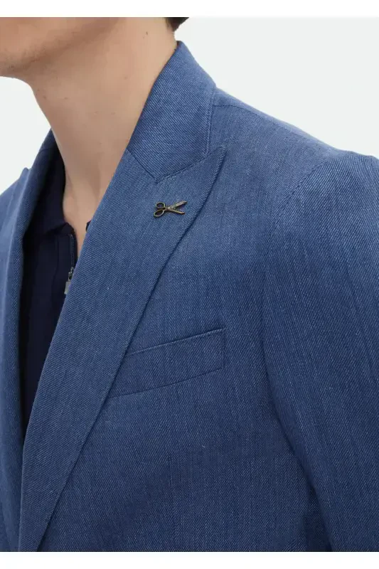 Индиго нақшли Zeroweight Slim Fit пахта аралашмасидан тикилган куртка - 4