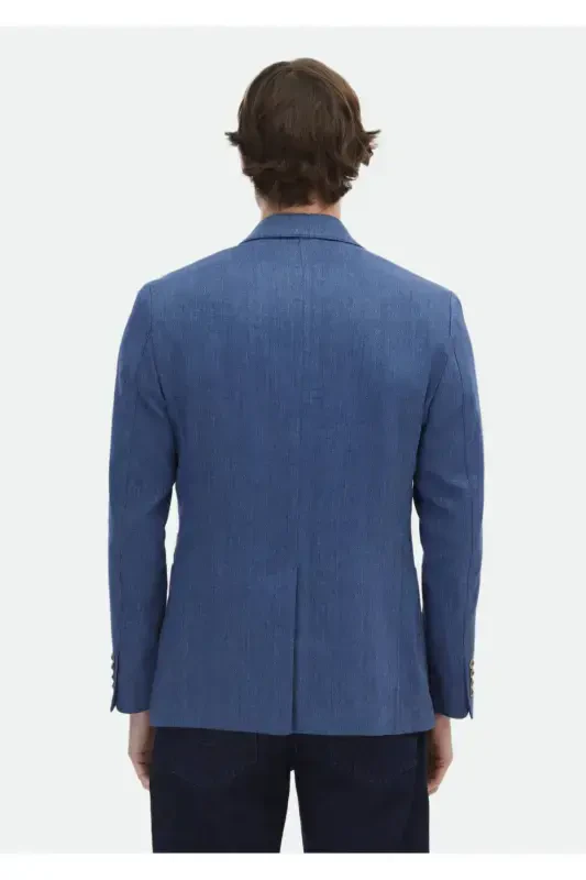 Индиго нақшли Zeroweight Slim Fit пахта аралашмасидан тикилган куртка - 5