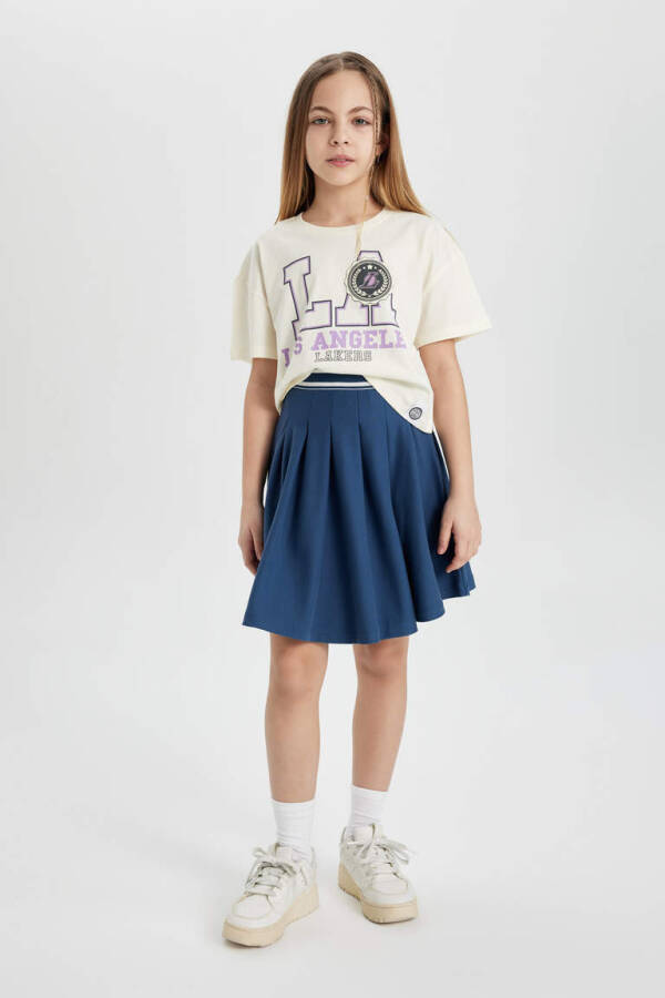 Indigo Pleated Skirt for Girls - 1