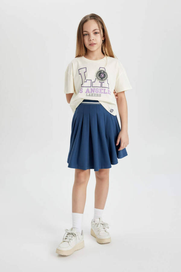 Indigo Pleated Skirt for Girls - 2