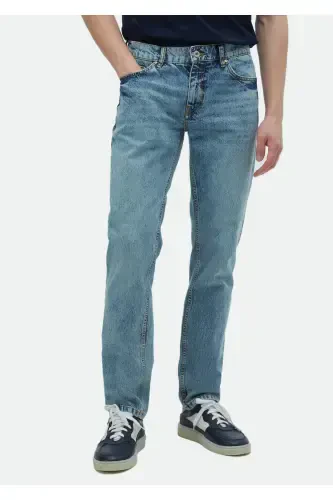 Indigo sillik regular fit denim %100 paxta shim - RAMSEY (1)