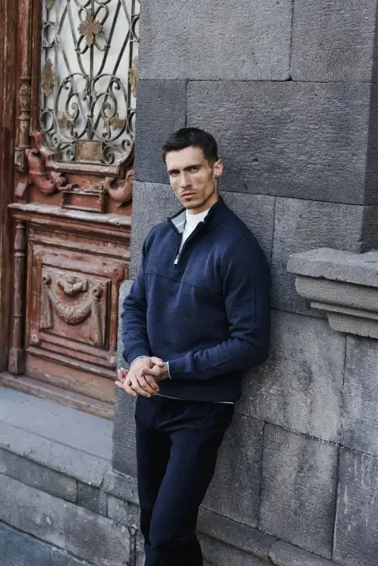 Indigo Slim Fit Fermuarli Triko Ko'ylak - 3