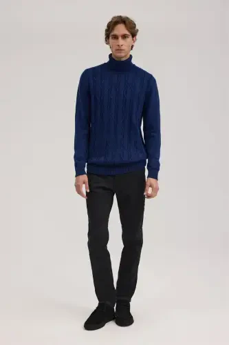 Индиго Slim Fit С узором Трико с высоким воротником - JAKAMEN (1)