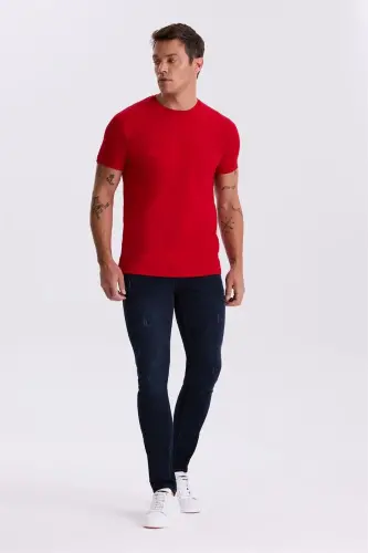 Indigo Slim Fit so'ygan paxta jinsi shim - 1