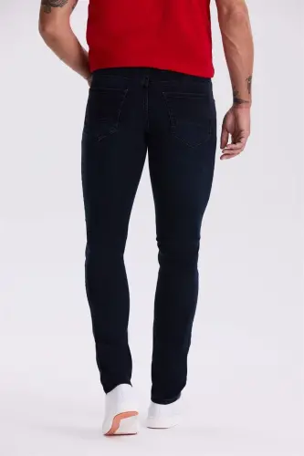 Indigo Slim Fit so'ygan paxta jinsi shim - 4