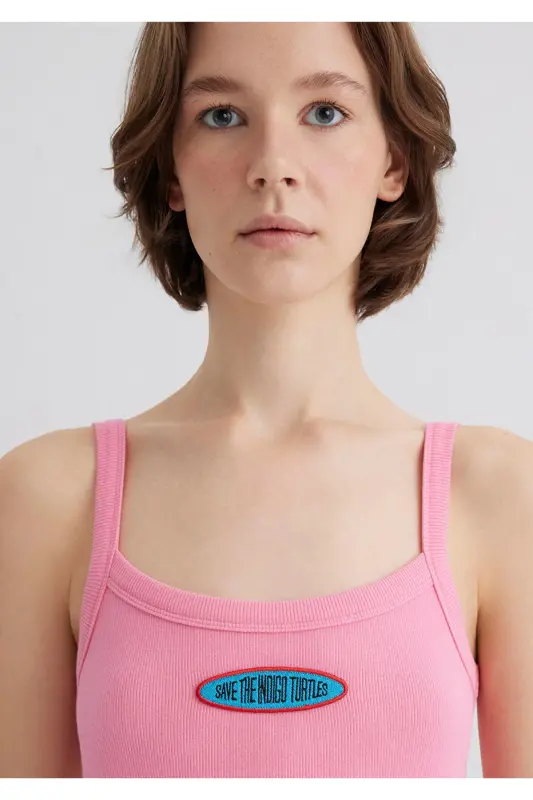 Indigo Turtles Print Pink T-Shirt Fitted / Body - 7