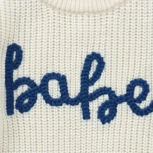 Infant Baby Boy Girl Knit Sweater Rooster Goose Embroidery Crew Neck Long Sleeve Pullover Knit Shirt Winter Clothes - 5