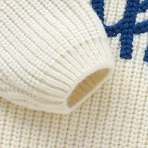 Infant Baby Boy Girl Knit Sweater Rooster Goose Embroidery Crew Neck Long Sleeve Pullover Knit Shirt Winter Clothes - 6