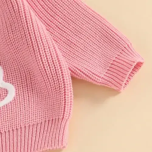 Infant Baby Boy Girl Knit Sweater Rooster Goose Embroidery Crew Neck Long Sleeve Pullover Knit Shirt Winter Clothes - 6