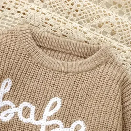 Infant Baby Boy Girl Knit Sweater Rooster Goose Embroidery Crew Neck Long Sleeve Pullover Knit Shirt Winter Clothes - 4