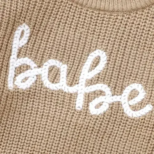 Infant Baby Boy Girl Knit Sweater Rooster Goose Embroidery Crew Neck Long Sleeve Pullover Knit Shirt Winter Clothes - 5