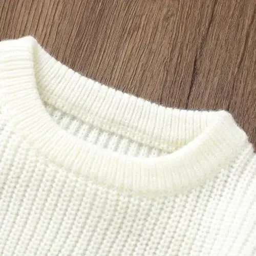 Infant Baby Boy Girl Knit Sweater Rooster Goose Embroidery Crew Neck Long Sleeve Pullover Knit Shirt Winter Clothes - 4