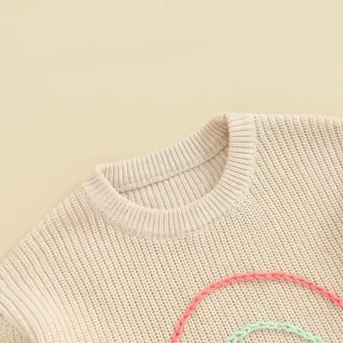 Infant Baby Boy Girl Knit Sweater Rooster Goose Embroidery Crew Neck Long Sleeve Pullover Knit Shirt Winter Clothes - 3