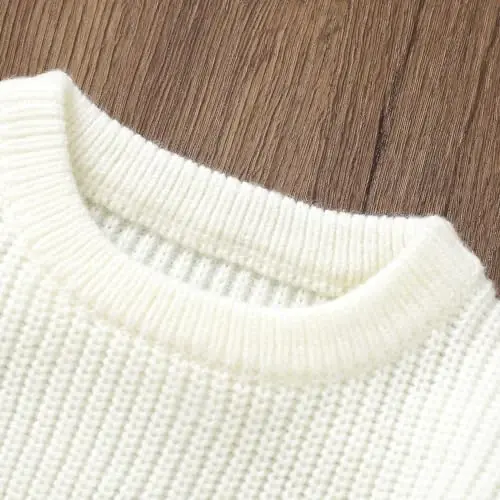 Infant Baby Boy Girl Trikotaj Sviter Xo'roz G'oz Kashtasi Ekipaj Bo'yin Uzun Qisma Pullover Trikotaj Ko'ylak Qishki Kiyimlar - 4
