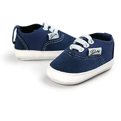 Infant Baby Boys Girls Canvas Sneaker Toddler Slip On Anti Skid Newborn First Walkers Candy Shoes for 0-18 Months - INFANT