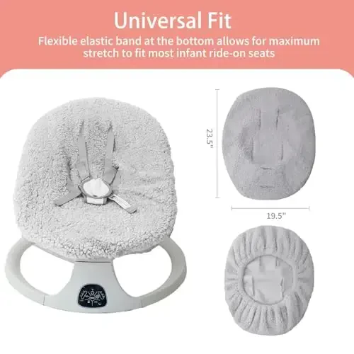 Infant Car Seat Liner, Winter Car Seat Cover Baby, Plush Fleece Carseat Cover for Cold Weather, Newborn Car Seat Replacement Liner, Warm Baby Carrier Cover Protective Insert for 3 or 5 Point System - 4