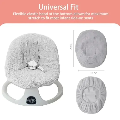 Infant Car Seat Liner, Winter Car Seat Cover Baby, Plush Fleece Carseat Cover for Cold Weather, Newborn Car Seat Replacement Liner, Warm Baby Carrier Cover Protective Insert for 3 or 5 Point System - 4