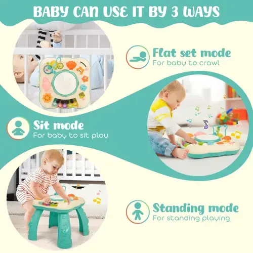 Infant Musical Learning Table, Toddler Activity Table Interactive Toys, Baby Busy Board Educational Learning Toy with Lights and Music, for 6 to 12-18 Months Boys Girls Preschool Gifts - 2