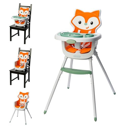 Infantino Grow-with-Me 4-in-1 Convertible High Chair, Fox-Theme, Space-Saving Design, Booster and Toddler Chair for Infants & Toddlers 3M-36M - 31