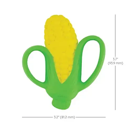 Infantino Lil’ Nibbles Textured Silicone Teether, BPA-Free Baby Teething Toy, Soft, Easy to Hold, Sensory Stimulation for Infants, Corn - 5