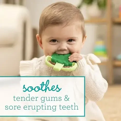 Infantino Lil’ Nibbles Textured Silicone Teether, BPA-Free Baby Teething Toy, Soft, Easy to Hold, Sensory Stimulation for Infants, Broccoli - 4