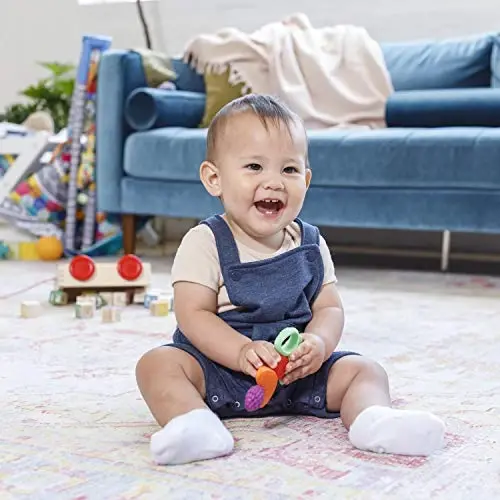 Infantino Lil’ Nibbles Textured Silicone Teether, BPA-Free Baby Teething Toy, Soft, Easy to Hold, Sensory Stimulation for Infants, Fruit Kabob - 4