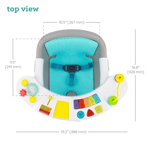 Infantino Music & Lights 3-in-1 Discovery Seat and Booster - Convertible, Infant Activity and Feeding Seat with Electronic Piano for Sensory Exploration, for Babies and Toddlers, Teal - 5