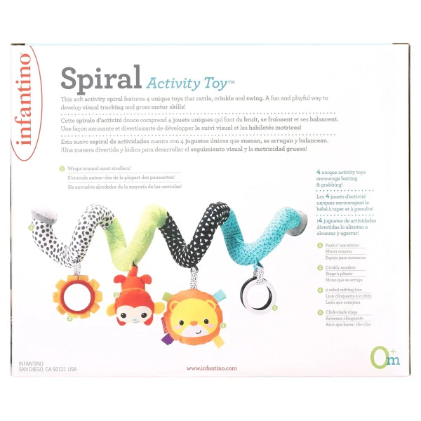 Infantino Spiral Activity Toy, Wraparound, Age Group 6-12 Months, Multicolor Animals - 5