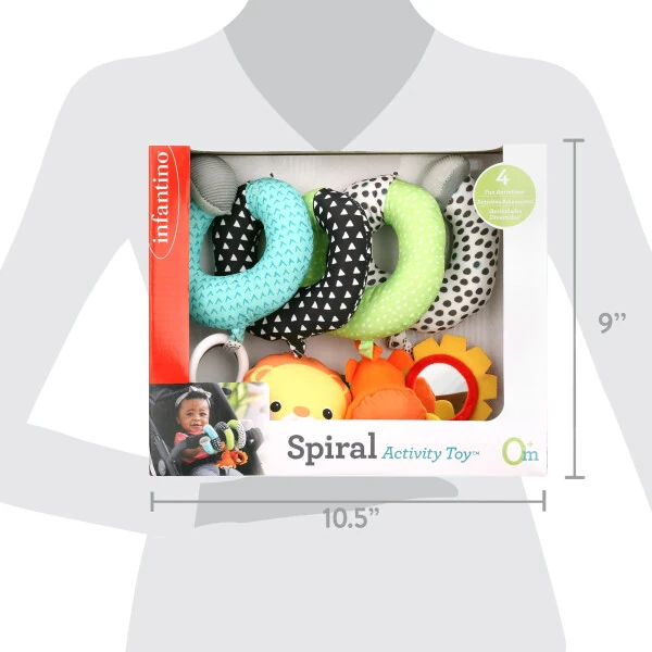Infantino Spiral faollik o'yinchog'i, o'ralgan, 6-12 oylik yosh guruhi, rangli hayvonlar - 6