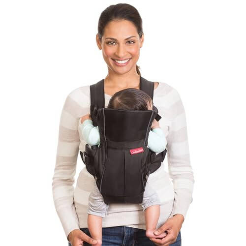 Infantino Swift Classic Carrier with Pocket, 2-Ways to Carry Carrier with Wonder Bib & Essentials Storage Front Pocket for Babies 8-25lb, Adjustable Strap, Black - 31