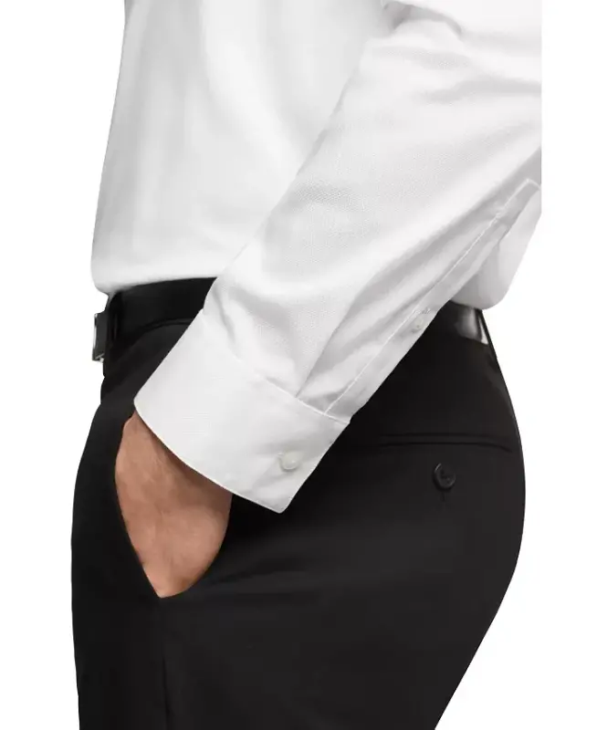 Infinite Color, Men's Slim Fit Dress Shirt-WHITE - 3