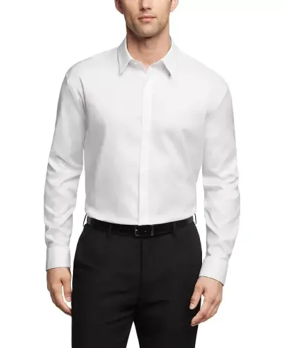 Infinite Color, Men's Slim Fit Dress Shirt-WHITE 