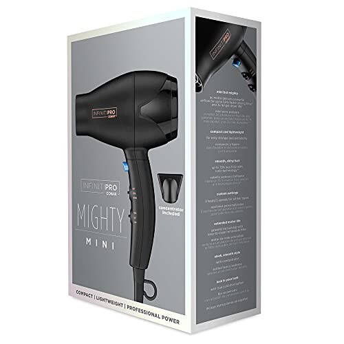 INFINITIPRO BY CONAIR Путешествующий Фен, Mighty Mini Компактный Легкий Профессиональный Фен с Двигателем AC - 7