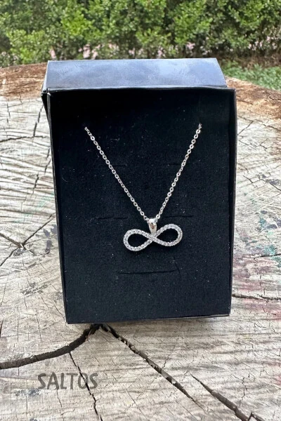 Infinity Zircon Necklace Snow Globe Birthday Gift Infinity Necklace Sphere Gift for Friend Girlfriend - SALTOS (1)