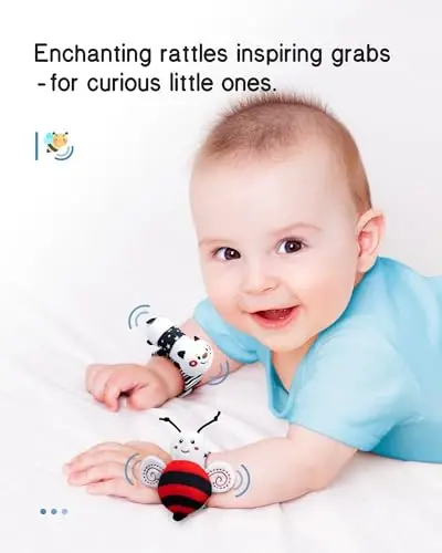 Infinno High Contrast Baby Toys Infant Rattle Socks and Wristband Set, Ideal Baby Sensery Toy Gifts for Newborn 0-12 Months, Perpect Black and White Toys for Boys and Girls As Baby Shower Gifts - 3
