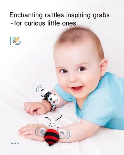 Infinno High Contrast Baby Toys Infant Rattle Socks and Wristband Set, Ideal Baby Sensery Toy Gifts for Newborn 0-12 Months, Perpect Black and White Toys for Boys and Girls As Baby Shower Gifts - 3