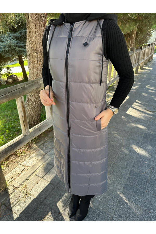 Inflatable Quilted Fiber Filled Women's Winter Long Sports Vest 50007 - 8