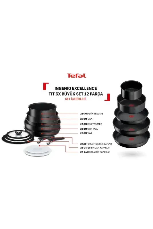 Ingenio Excellence Titanium 6x Katta To‘plam 12 Qism - TEFAL