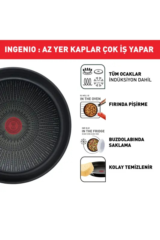 Ingenio Excellence 6X Büyük Tava Tencere Seti - 12 Parça - Siyah - 4