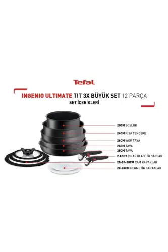 Ingenio Ultimate Titanium 3x Большой набор 12 предметов - TEFAL (1)