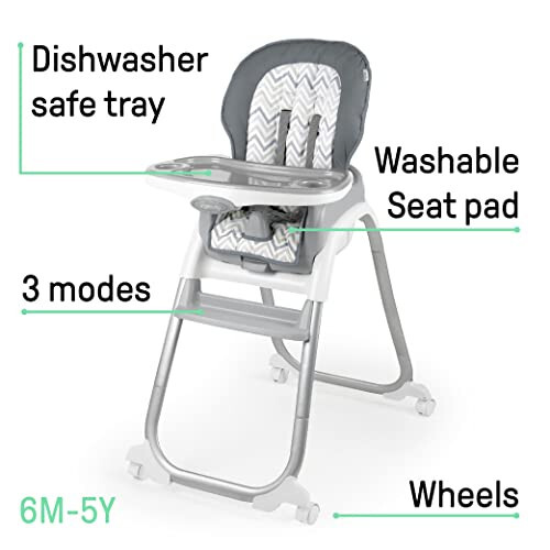 Ingenuity Trio Elite 3-in-1 High Chair Braden - High Chair, Toddler Chair, and Booster - 32