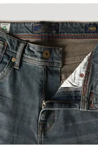 Ingich qorinli past bel to'g'ri oyoqli ko'k erkaklar jinsi shimlari - 8