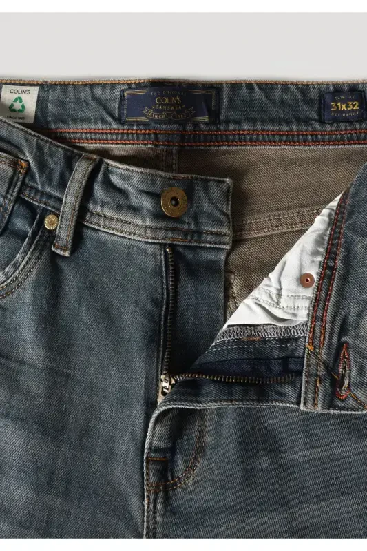 Ingich qorinli past bel to'g'ri oyoqli ko'k erkaklar jinsi shimlari - 8