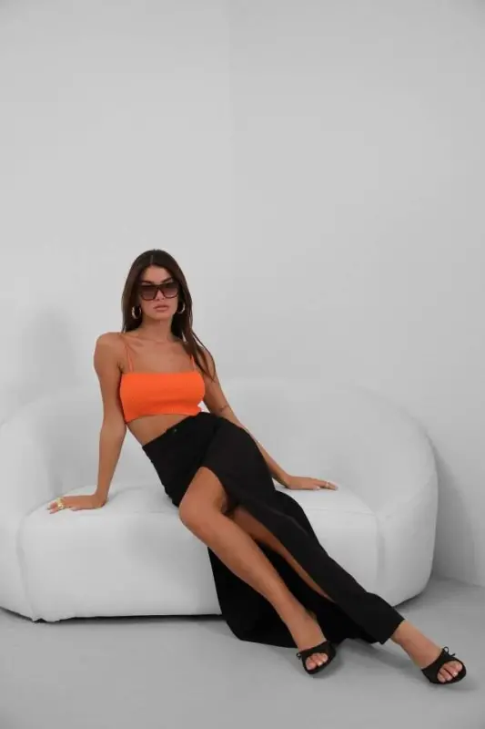 Ingichka Askılı Crop Top - 2