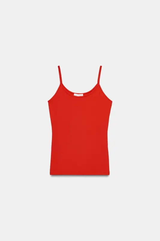 INGICHKA BOG'LIÇ POLIAMIDLI T-SHIRT-Marjon qizil - 6