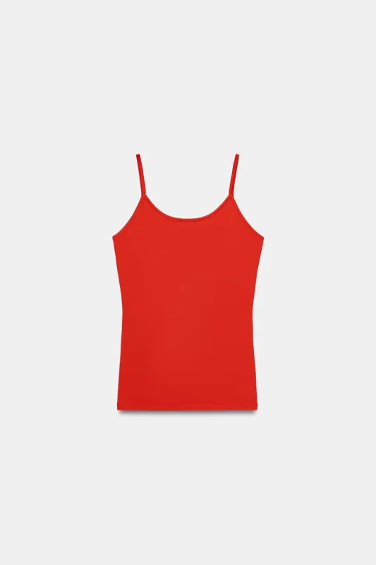 INGICHKA BOG'LIÇ POLIAMIDLI T-SHIRT-Marjon qizil - 7