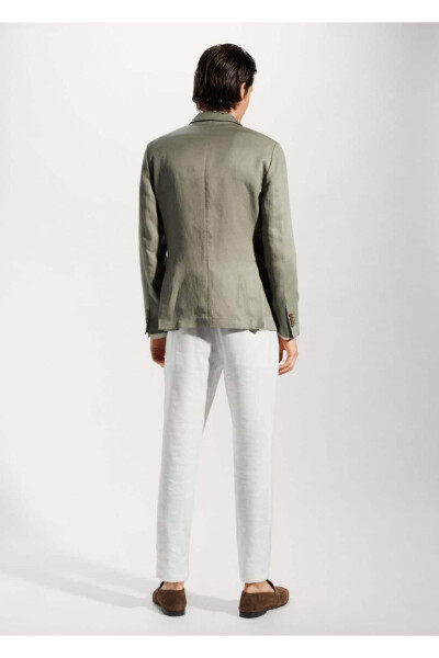 Ingichka qirqim zig‘ir blazer - 4