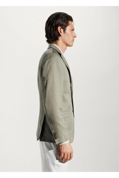 Ingichka qirqim zig‘ir blazer - 6